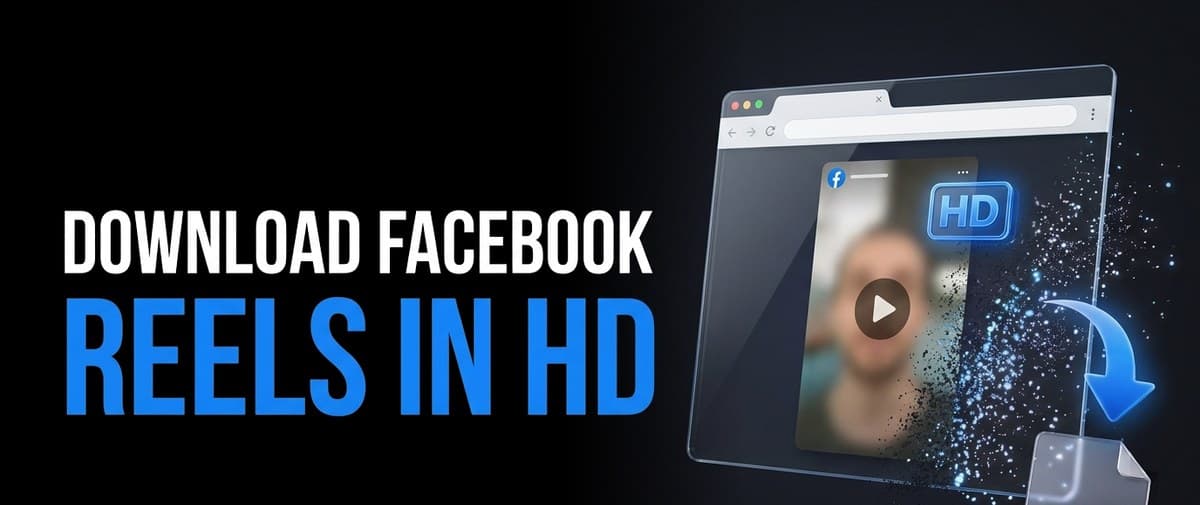 Download Facebook reels in HD, a browser window saving a Facebook reel as an MP4 file